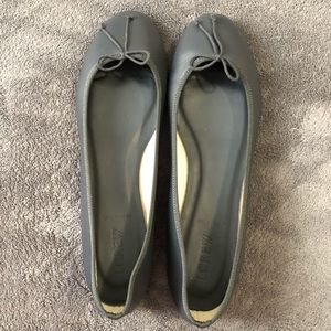 NWOT J. Crew charcoal leather ballet flats, 9